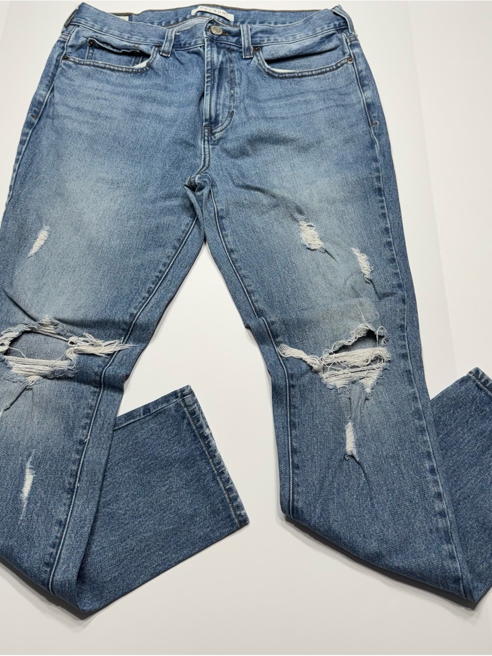 PacSun Men's Distressed Light Blue Skinny Jeans